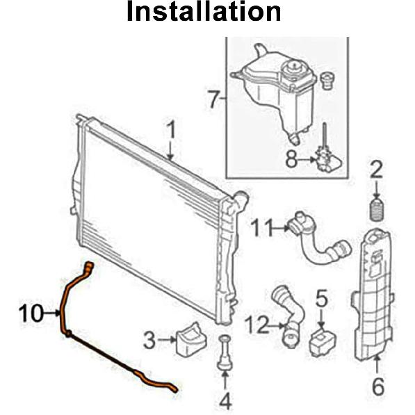 Koxuyim Expansion Tank To Upper Radiator Coolant Hose Compatible With Bmw 2008-2013 128I; 2006-2011 323I; 2006 325I, 325Xi; 2007-2013 328I Replaces