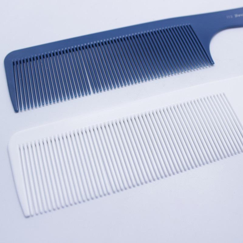 Professional White Resin Cutting Comb Heat Resistant Salon Hair Trimmer Brush Anti Static Plastic Pin Tail Styling Tool