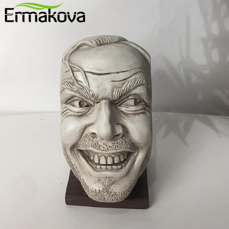 

ЕРМАКОВА, статуя Джонни из смолы, креативная книжная полка, подставка для книг, библиотека, украшение для дома с забавным лицом, украшение для рабочего стола из смолы