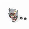Creative Japanese Prajna Mask Brooch Pin Horror Ghost Metal Clothing Badges Pin Decoration Gifts for Female Male