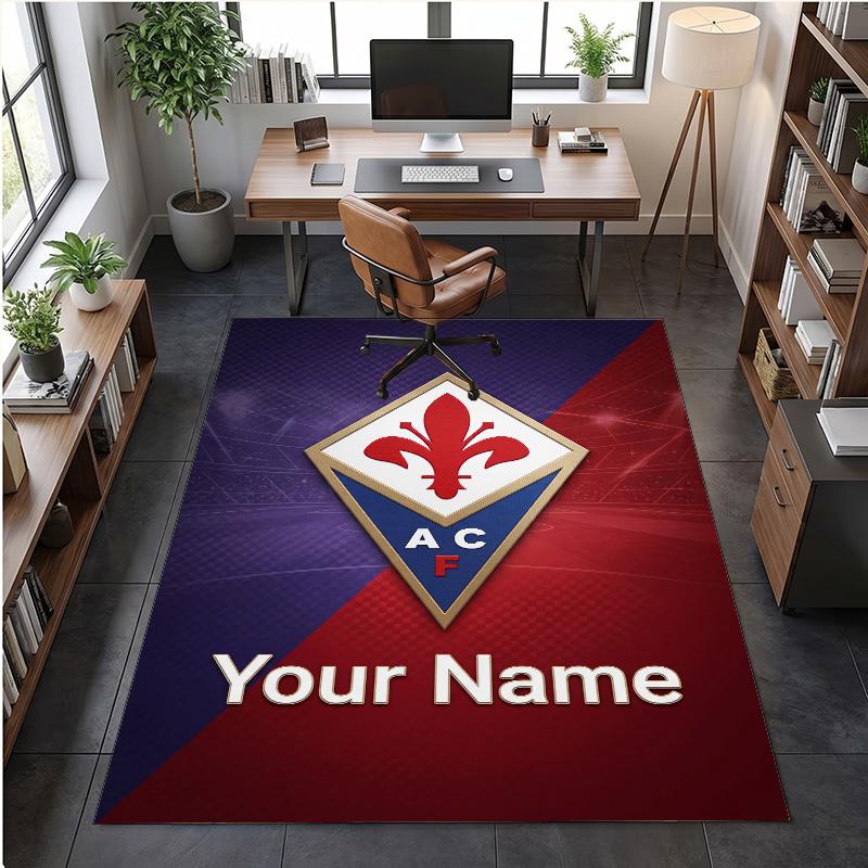 Crystal Velvet Rug Fiorentina FC Print Custom Name Text Floor Mat Home Decor