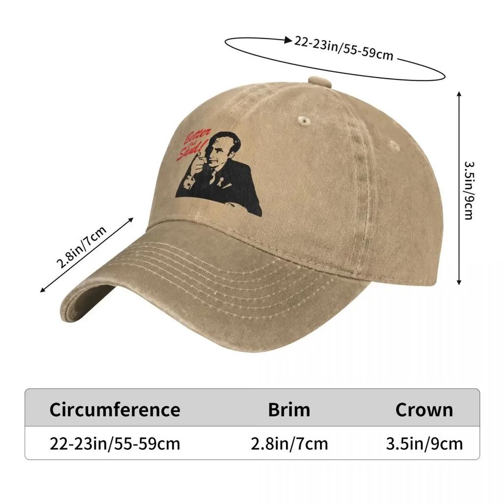 Better Call Saul Goodman Rolig Advokat Basebollkeps Saker Vintage Sliten Tvättad Huvudbonad Herr Dam Utomhus