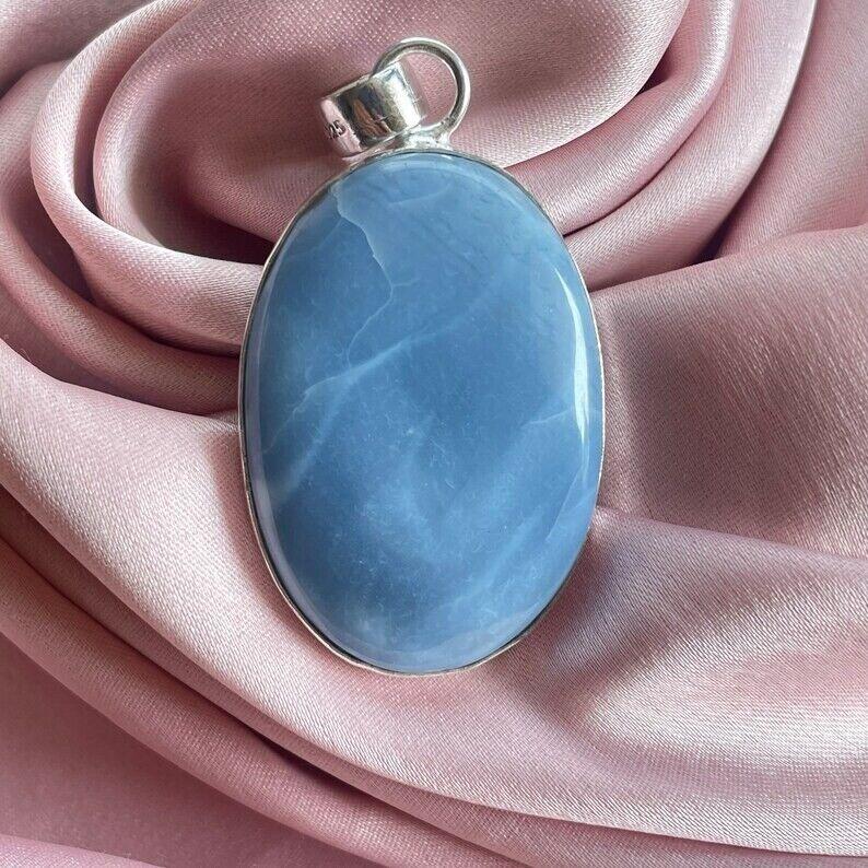 Owyhee Opal Pendant With Silver Chain Necklace 925 Sterling Silver Pendant