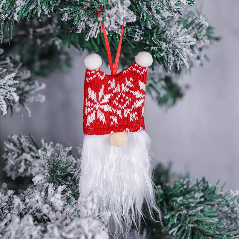 Faceless Rudolph Gnome Christmas Tree Ornaments - Festive Fabric Hanging Decorations