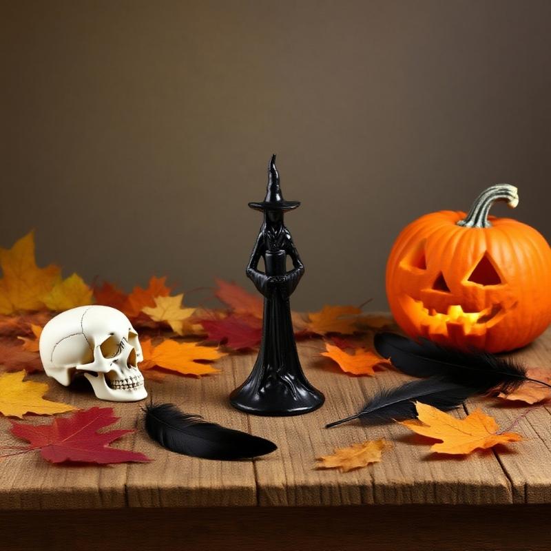 Halloween Witch Sculpture Candle Stand With Base Durable Resin For Party