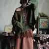 Johnature T-shirt da donna vintage primaverili cinesi con scollo rotondo a manica lunga, morbide e larghe