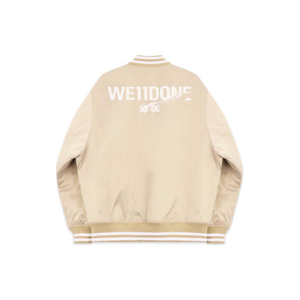 WE11DONE FW22 Baseball Jacket Unisex Ecru WD-JP3-22-030-U-BG