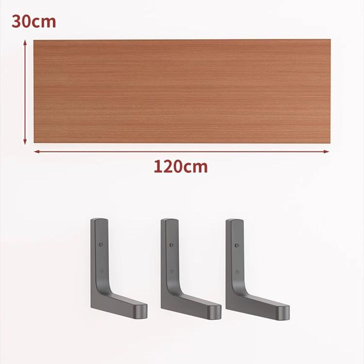 Paint-Free Floating Wall Shelf: Wooden Wall-Mounted Bookshelf and Storage Plank