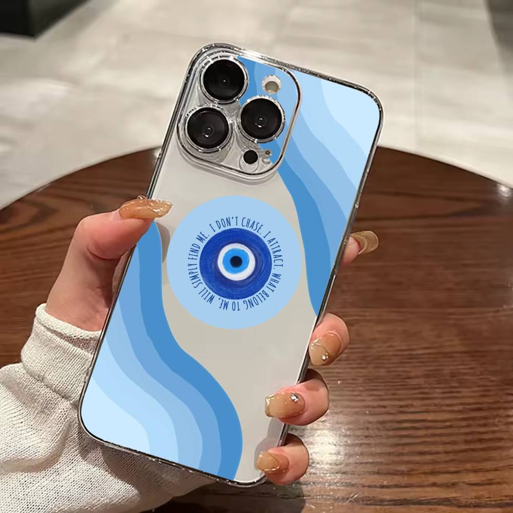 

Y2K L-Lucky Eye Blue Evil Eye Transparent Shockproof Phone Case For iPhone 17,16,15,14,13,12,11 Plus,Pro Max iPhone17air
