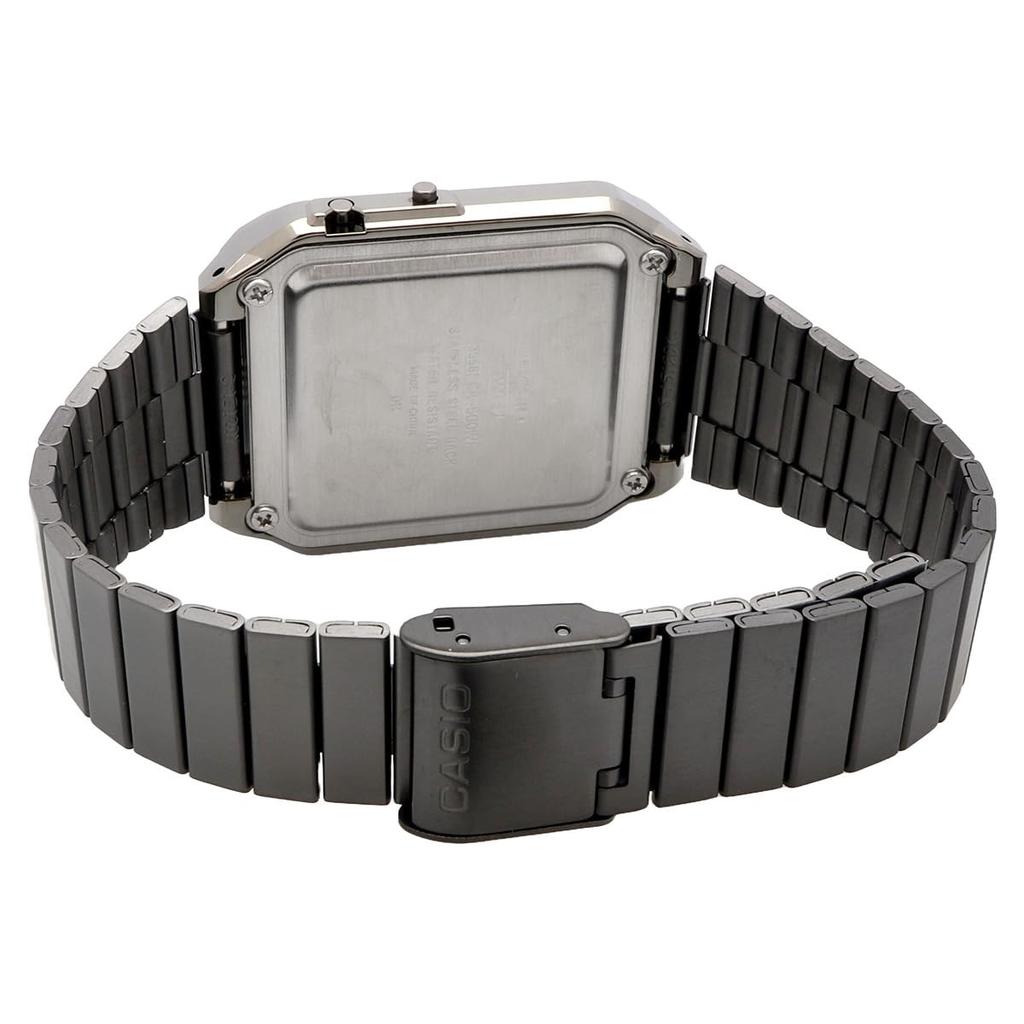 CASIO Vintage Series 8-Digit Calculator Digital Watch CA-500WEGG-1B Unisex Metal Band Dark Gray Metallic