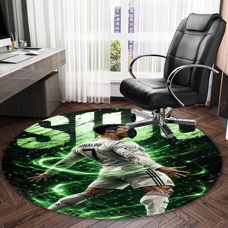 1pc Number 7 Soccer1 Carpet, Round Rug, Comfortable, Suitable for Entryways, Living Rooms, Office, And Bedrooms, Christmas Decoration