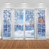 Paesaggio Invernale Scena di Neve Foresta Bianca Sfondo Fotografico Forniture Decorazioni Festa di Natale Striscione di Sfondo Oggetto di Scena per Foto