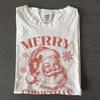Vintage Santa Claus Merry Christmas T-Shirt, Distressed Graphic Tee, Retro Holiday Shirt, Xmas Shirt