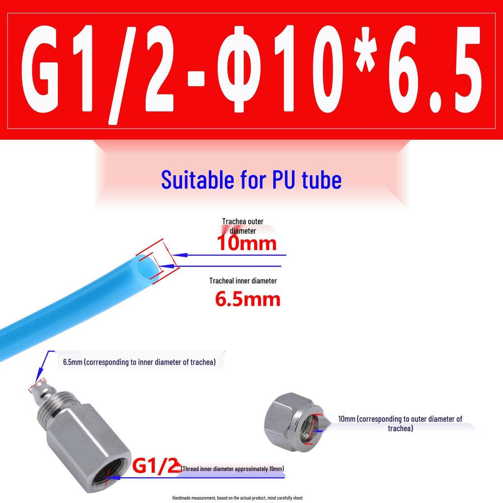 Roestvrij Staal 304 Pneumatische Snelkoppeling voor PU Luchtslangen (Buitendraad)