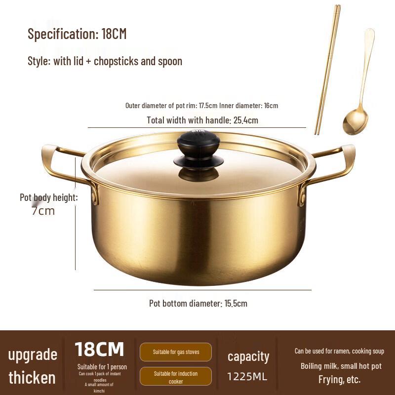 Qiwei Single-Serving Stainless Steel Noodle & Soup Pot
