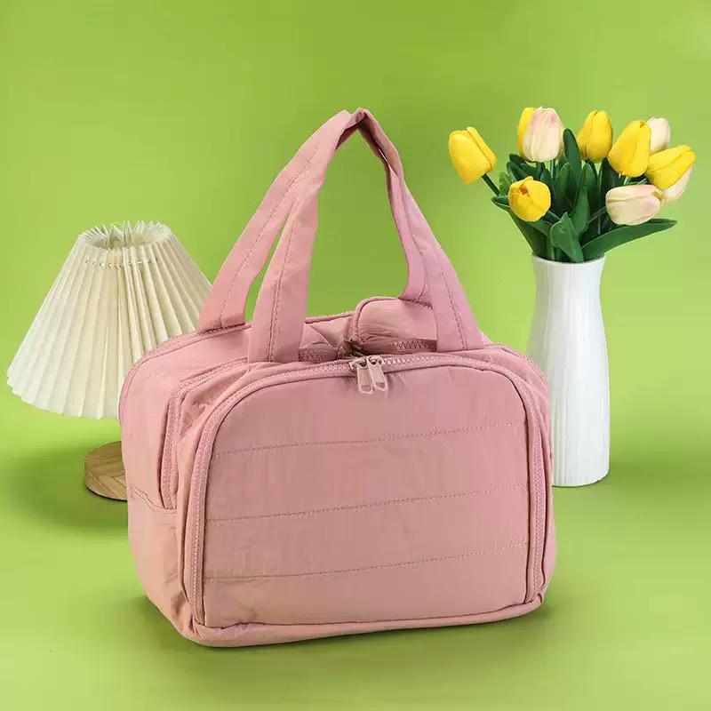 Korean Large Capacity Portable Makeup & Toiletry Bag with Partitioned Storage