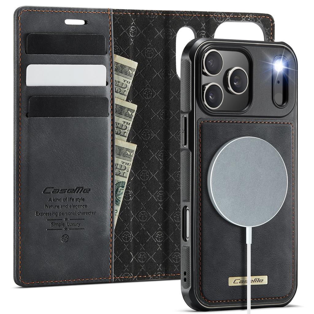 Compatible with Apple 17ProMax magnetic detachable phone case, Samsung S25 flip cover, A17 two-in-one leather case