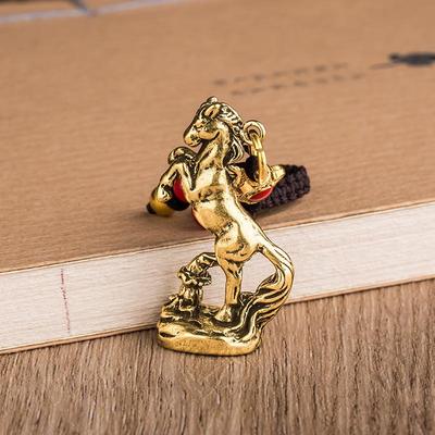 2026 År av kinesiska zodiaken häst turhänge nyckelring koppar feng shui rikedom nyckelring kvinnor män väska charm smycken gåva