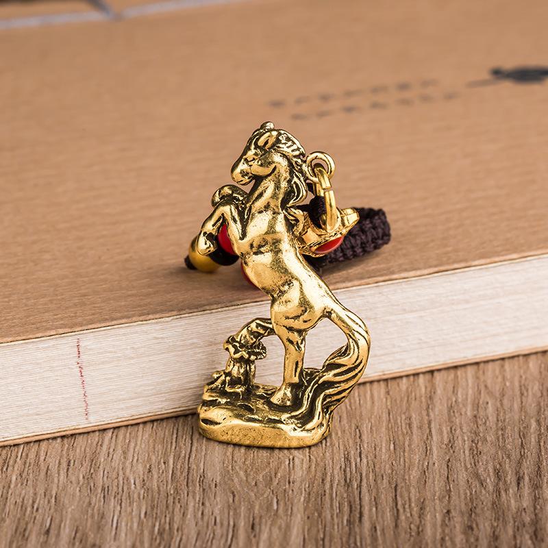 2026 Year Of Chinese Zodiac Horse Lucky Pendant Keychain Copper Feng Shui Wealth Key Ring Women Men Bag Charm Jewelry Gift