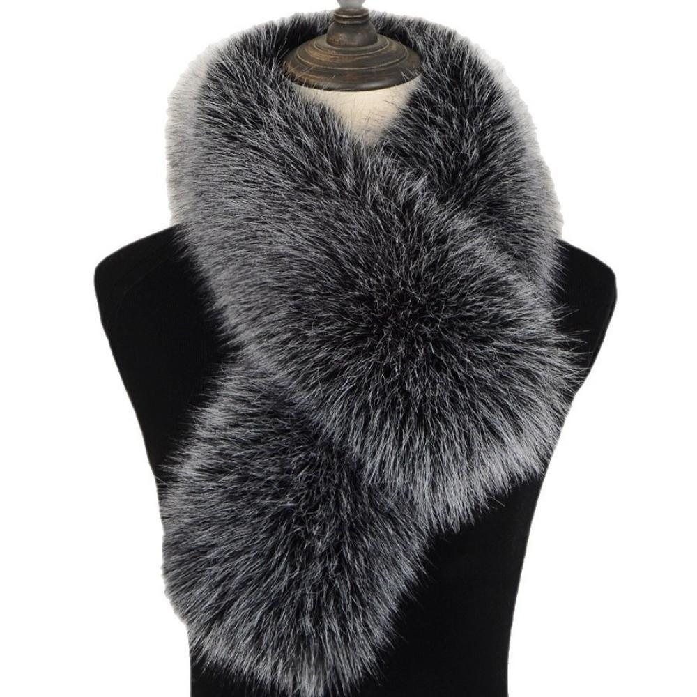 Soft Plush Faux Fur Scarf Fake Fox Hair Fur Neck Warmer Fashion Cross Scarf Women
