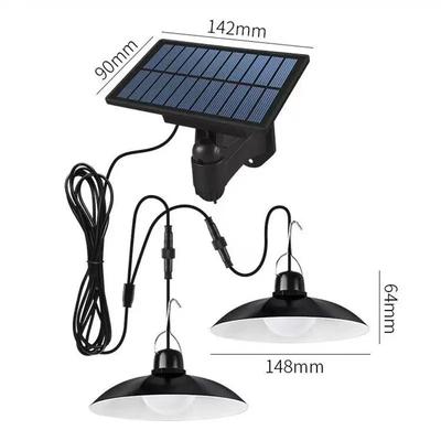 LED Outdoor Solar Pendant Light 1 Drag 1/1 Drag 2 IP65 Waterproof Solar Powered Chandelier Lamp for Garden Camping Hanging Light