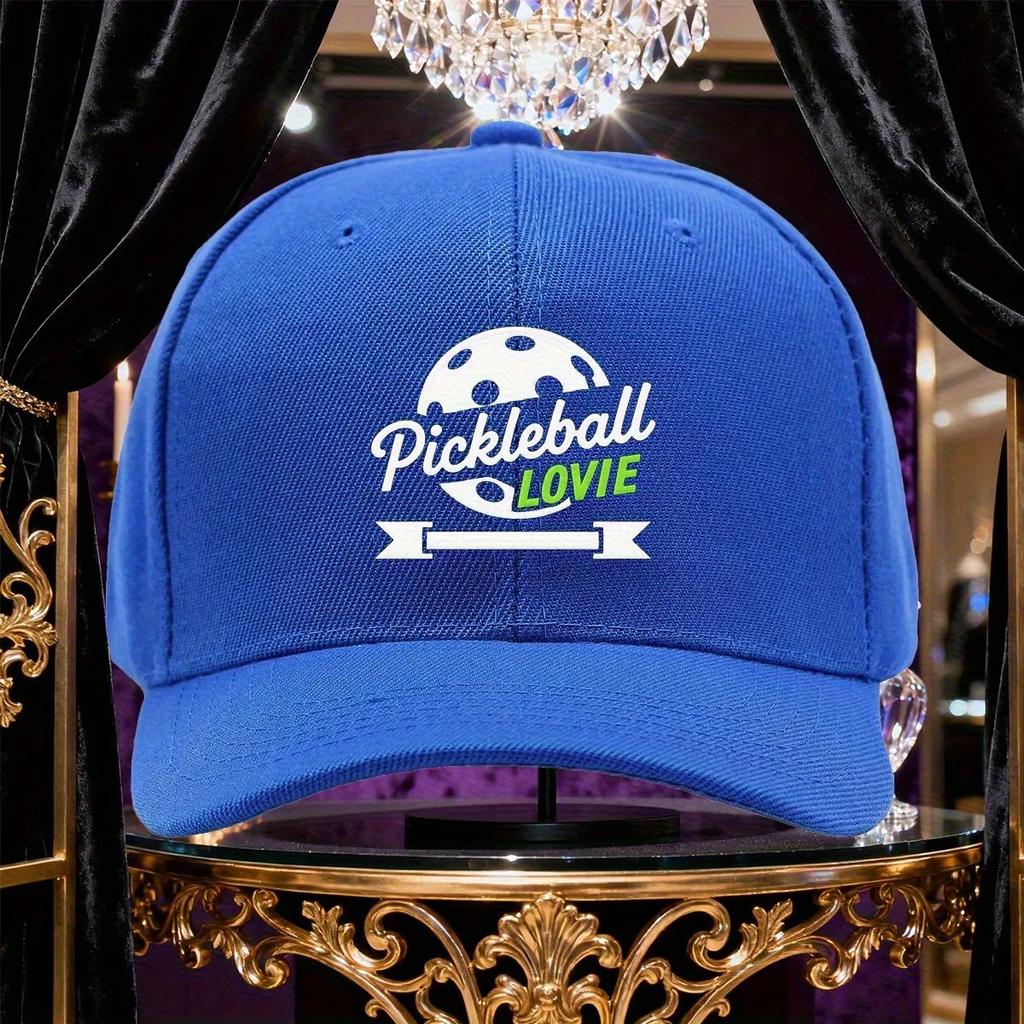 Pickleball Lovie Graphic Baseball Cap Adjustable Polyester Sun Protection Sports Hat