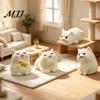 Healing Style Table Decor 4Pcs Mini White Kitten Figurines, Resin Cute Cat Statues, Miniature Ornaments Statues for Micro Landscape, Fairy Garden, DIY