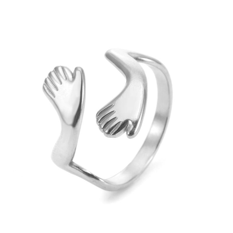 

Регулируемое открытое кольцо из нержавеющей стали для женщин, простой и стильный дизайн One Size