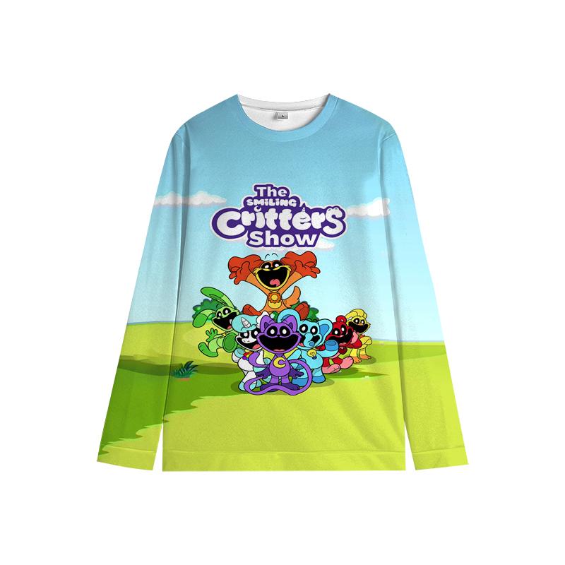 

Smiling Critter Catnap Dogday Clothing Girls Casual Sports Hoodies Crew Neck Tops Sweatshirts Kid Simple Cute Pullovers 160