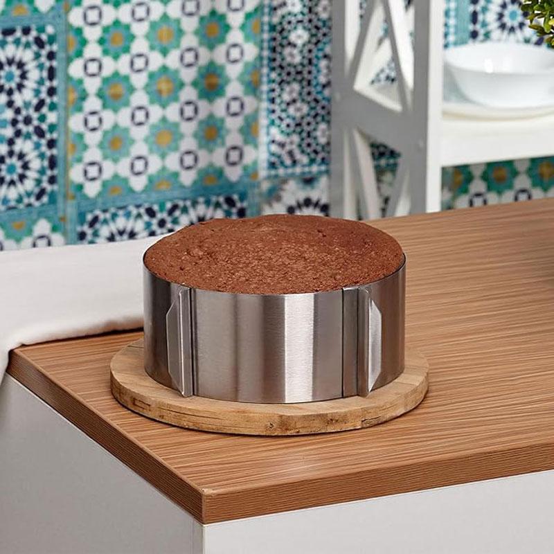 Stainless Steel Telescopic Mousse Ring Mold Anti-rust Adjustable and 1 Roll Thickened Cake Edge Transparent Cake Collar