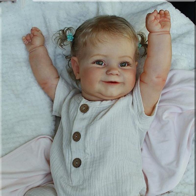 Duży rozmiar 60 cm Tkanina Reborn Doll Maddie 50 cm Pełne winylowe ciało Noworodek Lalka Ręcznie robiona Wykwintne kolory Malowane 3D Symulacja skóry Lalki dla dzieci