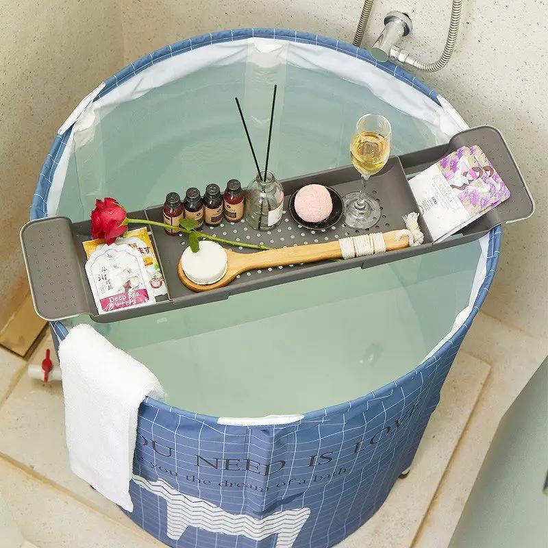 Multifunctional Retractable Tray for Bathroom, Makeup Accessories Storage, Extendable Shelf for Bathtub, Shower and Kitchen