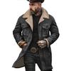 Men's 2026 Autumn/Winter Suede Patchwork Jacket with Multi-Pocket Zipper