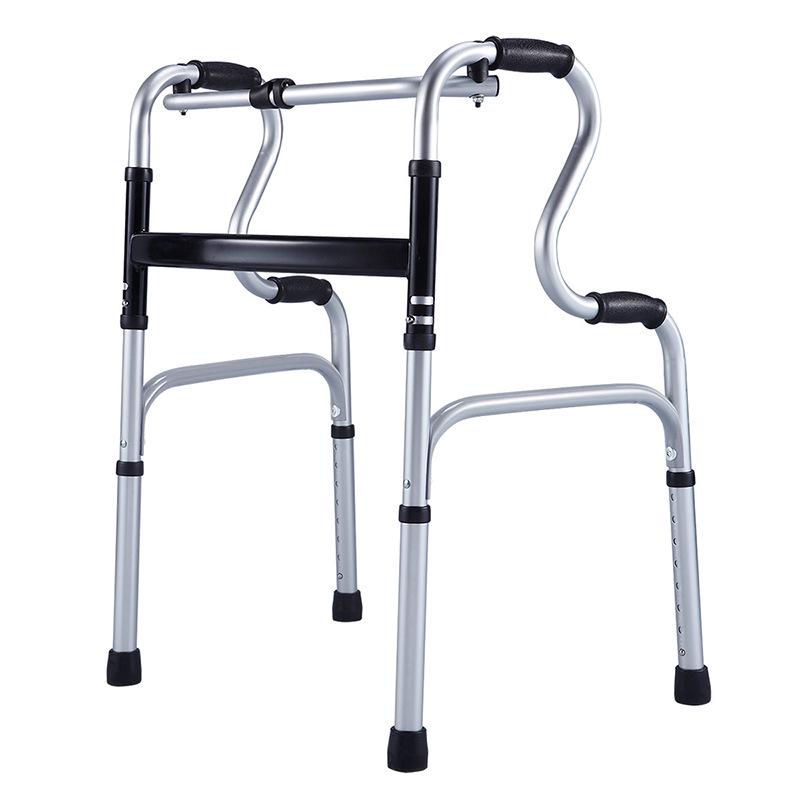 Lightweight Foldable Aluminum Walker with Wheels - Height Adjustable for Elderly