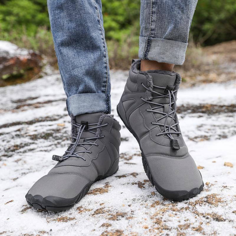 Winter Hiking Shoes Anti-slip Outdoor Warm Sneakers Unisex Cotton Shoes Plush Ankle Boots Elastic Climbing Sports Shoes