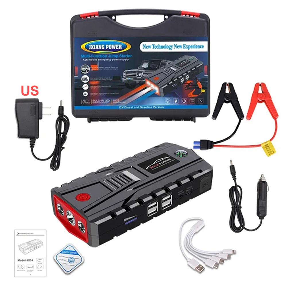 

Автомобильный пусковой блок Powerbank, зарядное устройство, портативный пусковой блок для 12 В автомобиля, автомобильный аккумулятор, стартер с ящиком для инструментов