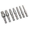 7pcs/Set 50mm 12 Point Torx Screwdriver Bit Hex Shank Magnetic Electric Manual Screwdriver Drill Bit Tool M5 M6 M7 M8 M10 M1 2