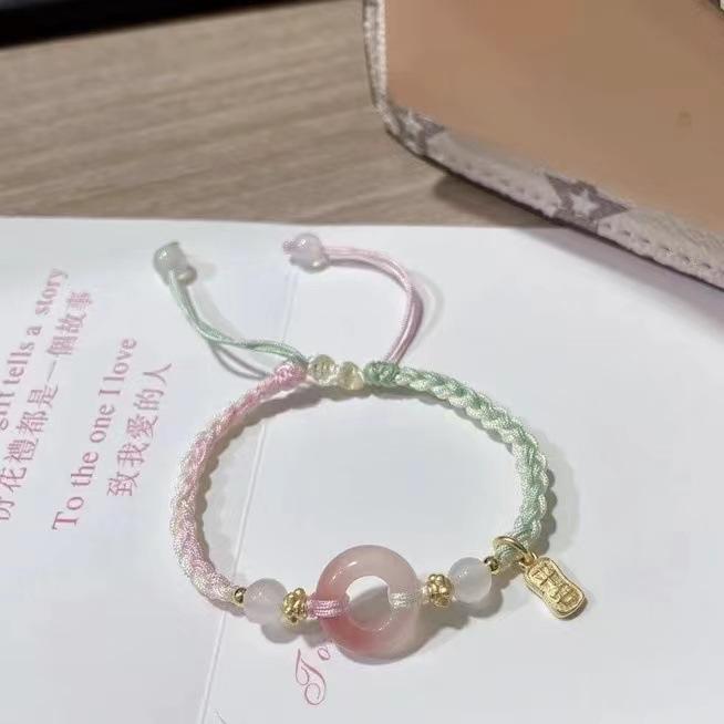 National Tyle Hand Rope Pk Peach Yaoyao Bracelet Afety Buckle Bracelet Couple Girlfriend