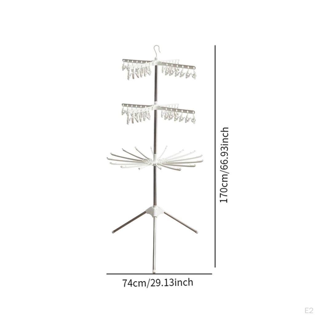 Dreistöckiger Dreibein-Wäscheständer für den Außenbereich