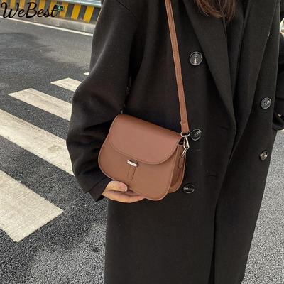 Retro Saddle Shoulder Bag Fashion PU Leather Crossbody Bag Fashion Flap Mesenger Bag Casual Lady Handbag Purse