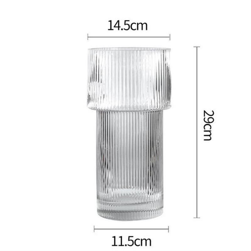 Simple Transparent Glass Striped Vase Bedroom Flower Arrangement Container Household Hydroponic Vase Wedding Art Home Decoration
