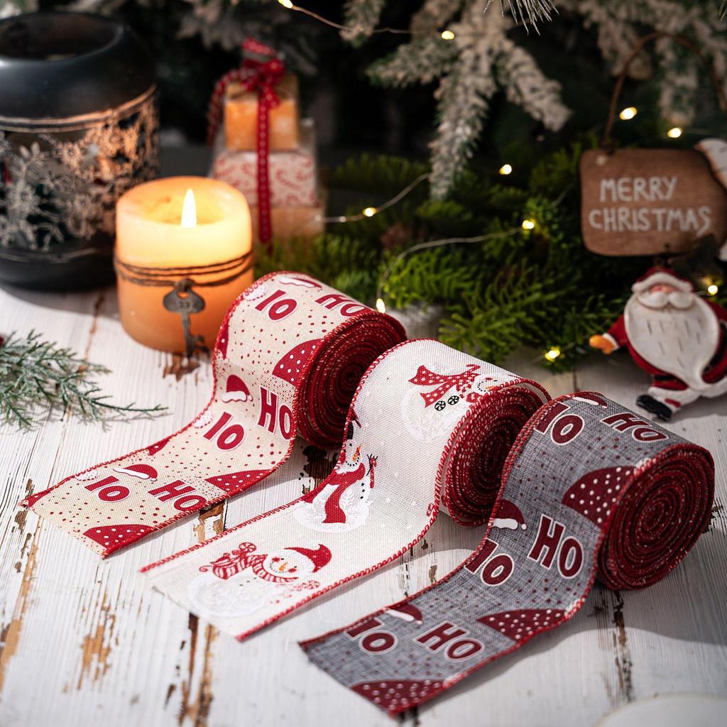 3 Rollen Weihnachtsbaumband Jute Punkt Basteln Weihnachts-Kranzband Für Herbst Herbst Halloween Baumschmuck Kranzbinden