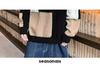 Men's Plus Size Color Block Sweater - Loose Fit, Korean Style, Round Neck Pullover for Autumn and Winter