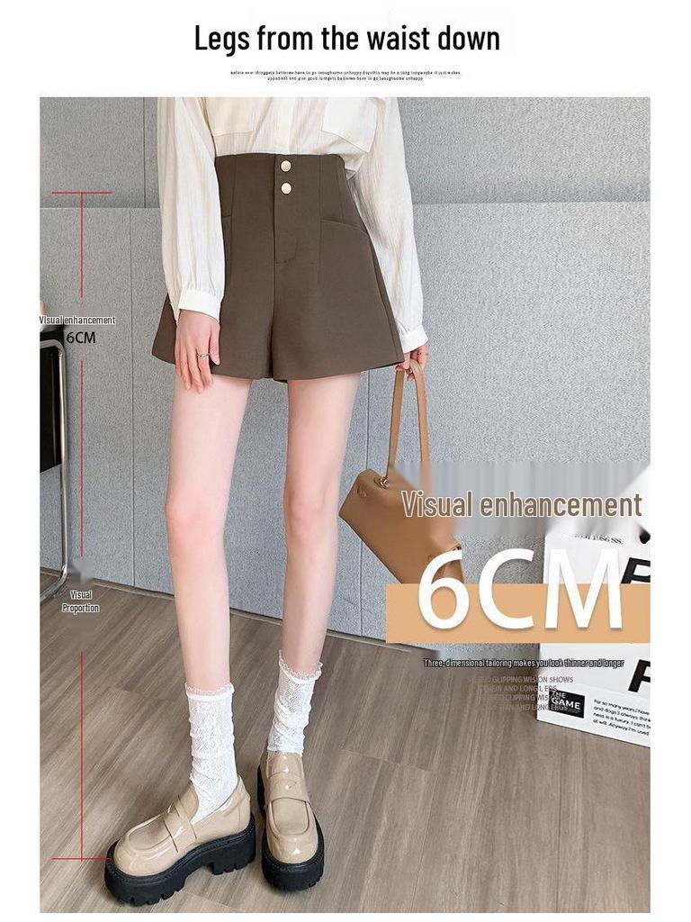 Korean Style High-Waisted Wide-Leg Slimming A-Line Shorts for Women - 2024 Summer Fashion