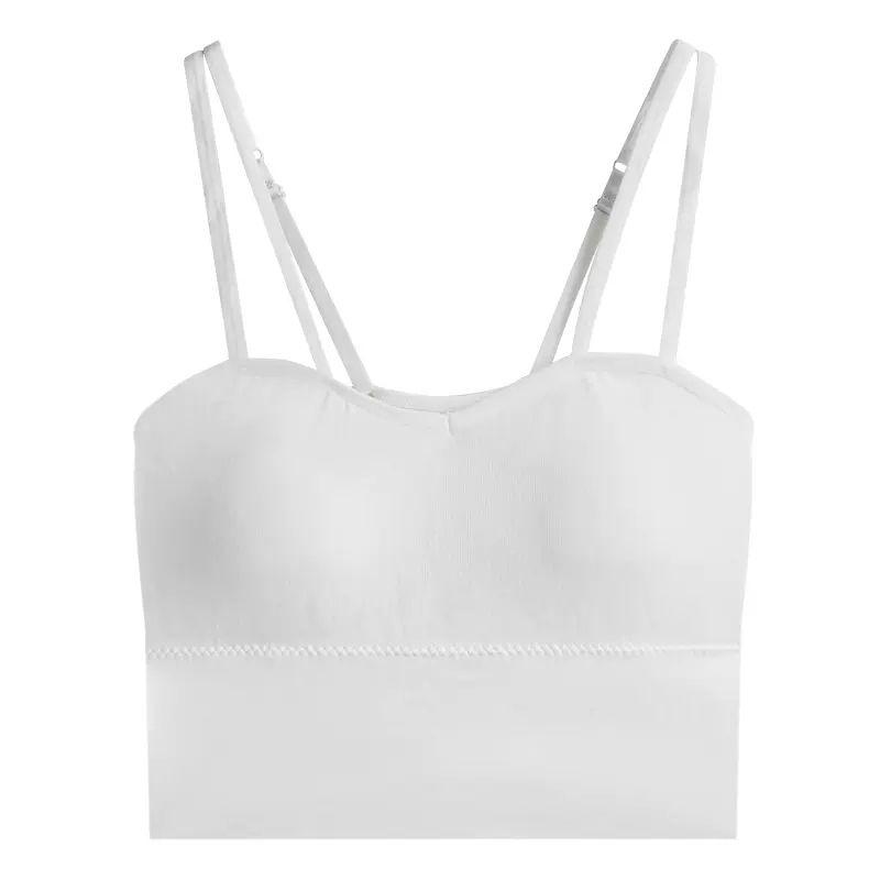 WTEMPO Women's Suspender Vest with Bra Underlay Bra and Back Underwear Women's Top Thin Fashion