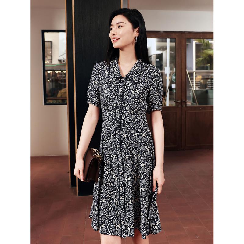 JZ Jiuzi Flower Blouse Skirt Dress Women's Summer New Style JZE50050