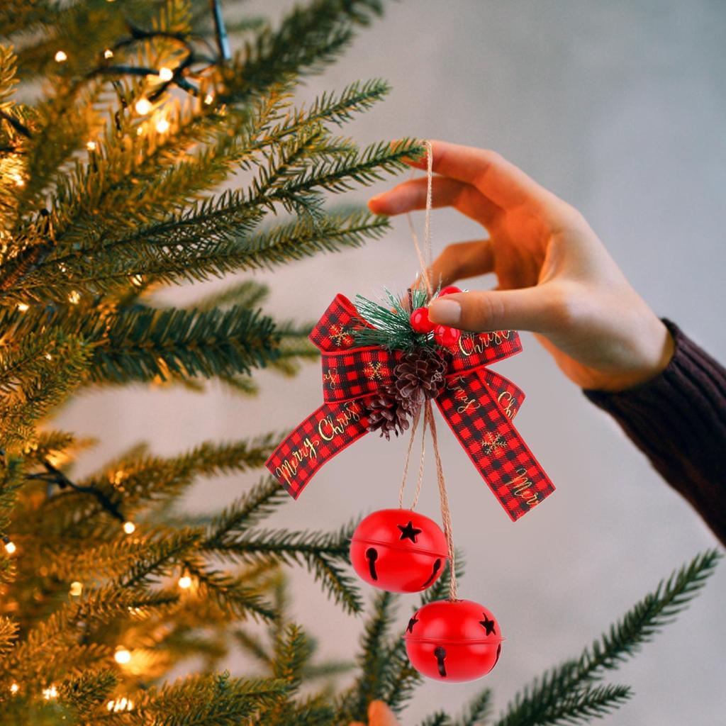 Bell Ornaments For Christmas Tree Metal Bell Ornaments With Bow Berry Party Supplies Christmas Decorations For Patio Farmhouse