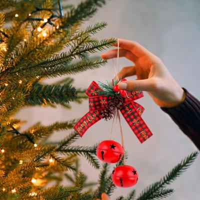 Bell Ornaments For Christmas Tree Metal Bell Ornaments With Bow Berry Party Supplies Christmas Decorations For Patio Farmhouse