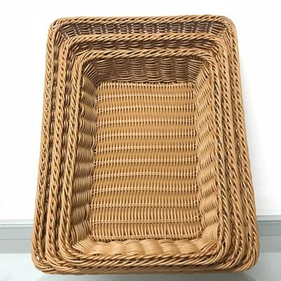 Hand-Woven Bamboo Storage Basket Fruit Candy Dish Rattan Bread Basket Kitchen Food Picnic Sundry Container