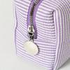 1Pc Seersucker Cosmetic Bag Hand-held Large Capacity Wash Bag Embroidered Stripes Travel Cosmetic Storage Bag for Outdoor Travel Home Storage
